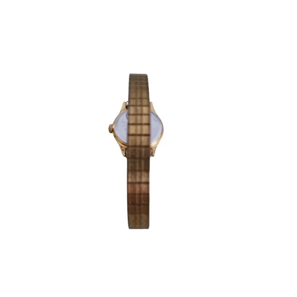 Timex Womens White Dial Gold Trim New Battery Metal Band Date Classic Cocktail